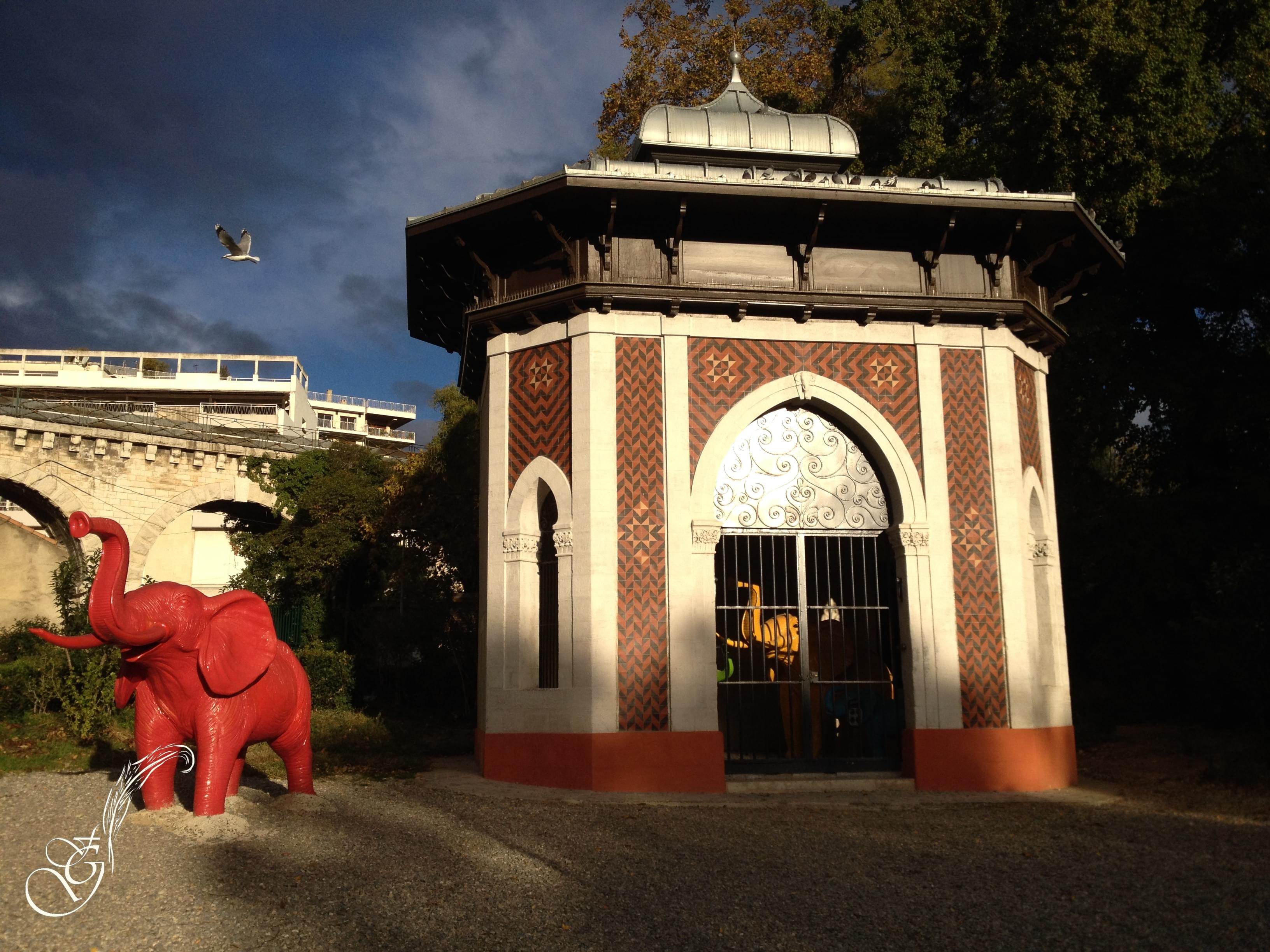 éléphant rouge à Marseille